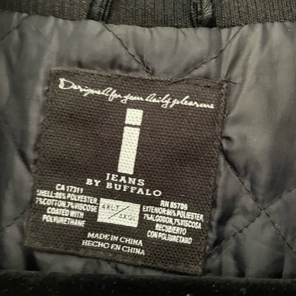 Jeans By Buffalo Men Leather Jackets Size 4 XLT - Picture 4 of 4